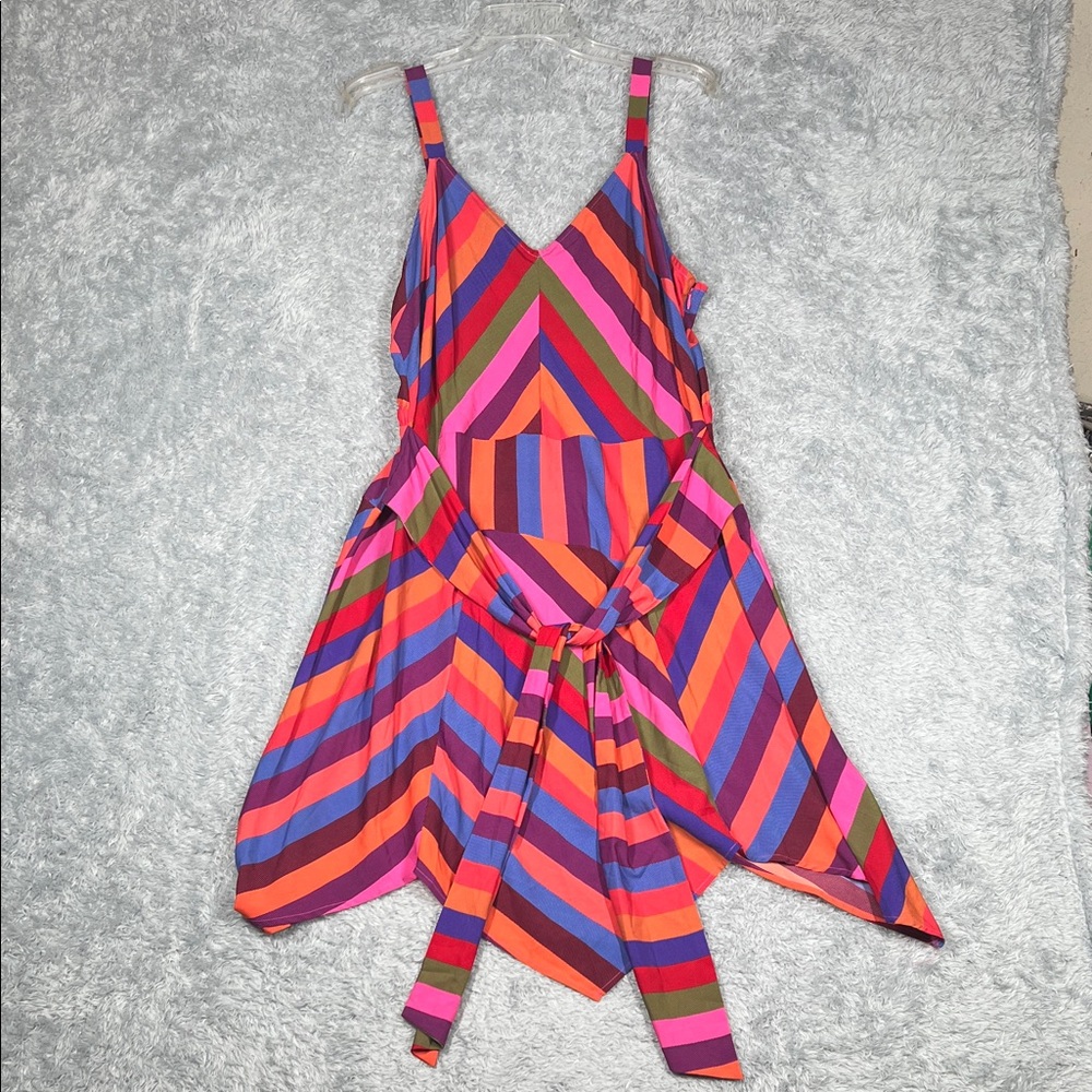 a.n.a Vibrant Striped Midi Dress